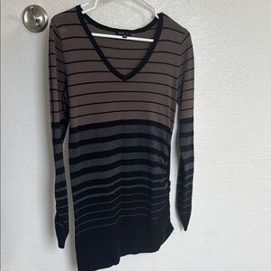 Elegant Striped V-Neck Mini Dress